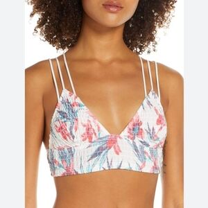 Intimately Fp Emmy Cotton Bralette Floral Smocked NWT sz Large